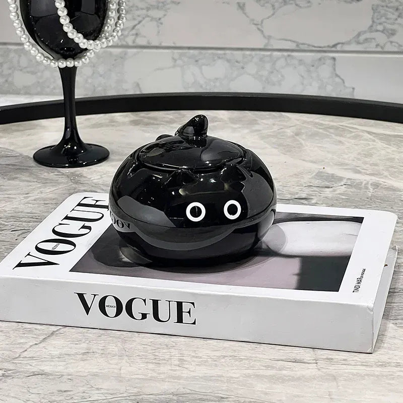 Cendrier original céramique <br> Chat With cover 1