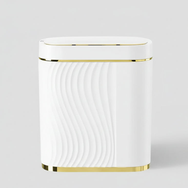 Intelligent Sensing Garbage Can Household Light Luxury Automatic Toilet Toilet Narrow Slit with Cover Electric Garbage Basket white gold