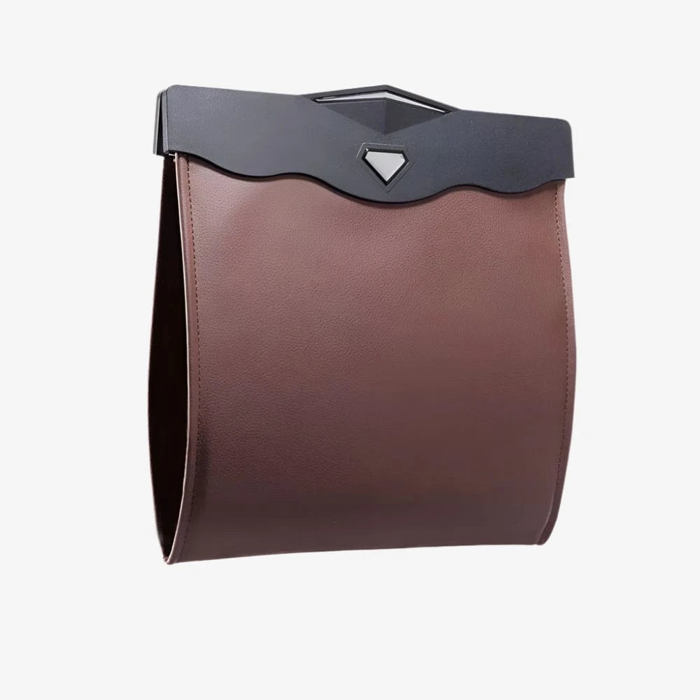 Poubelle de voiture couture Rossa | Poubellisima Marron