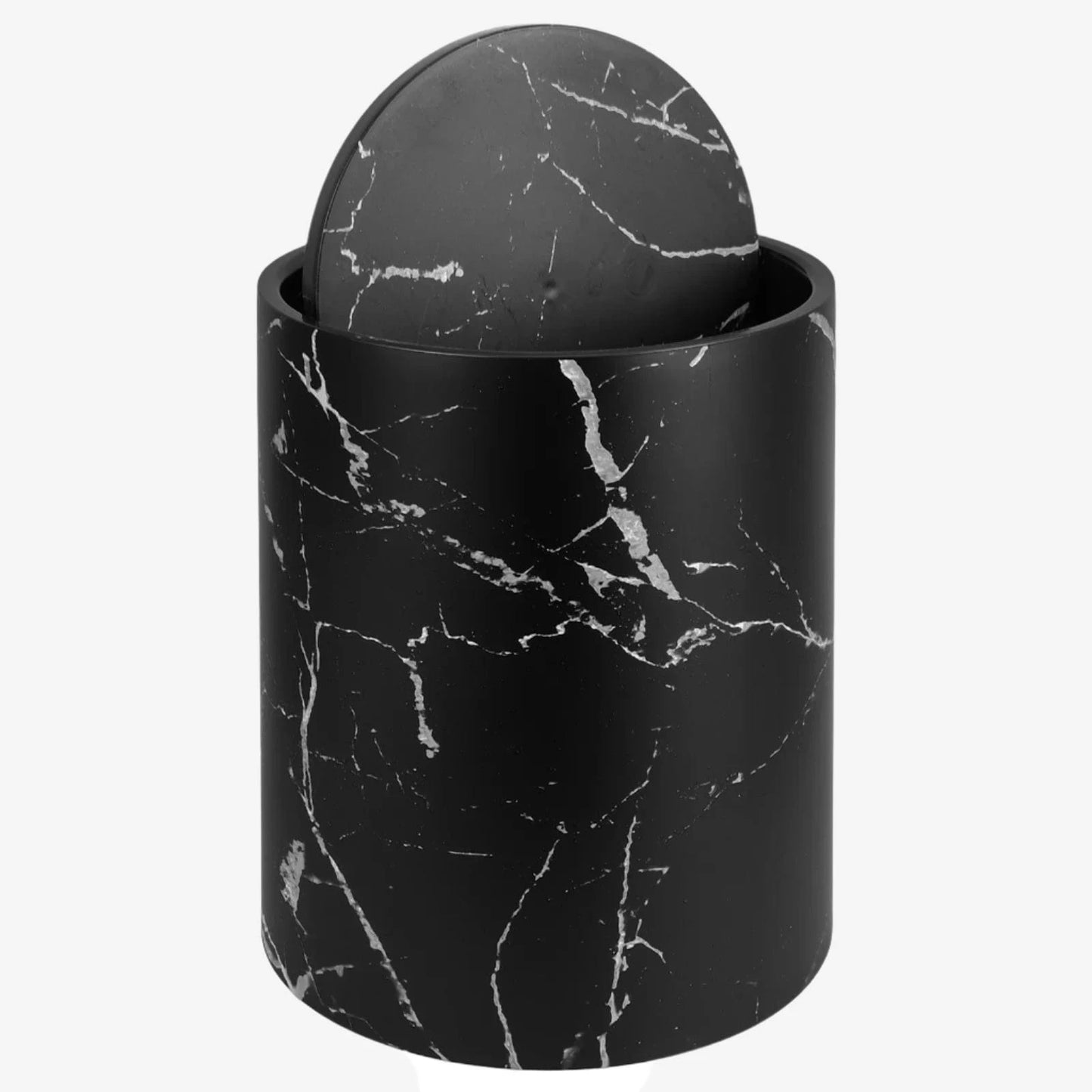 Poubelle effet marbre avec couvercle Diana | Poubellisima Noir / 12L