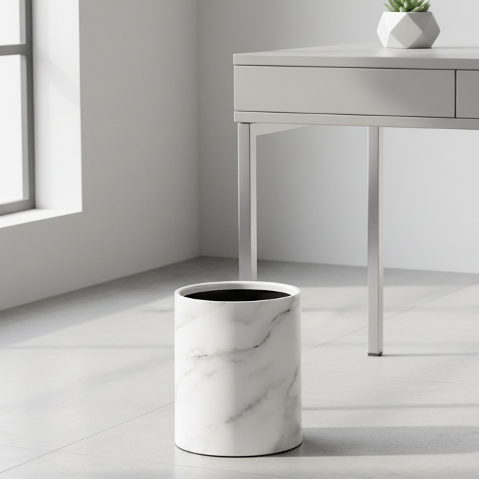 Poubelle effet marbre Claudia | Poubellisima Blanc / 8L