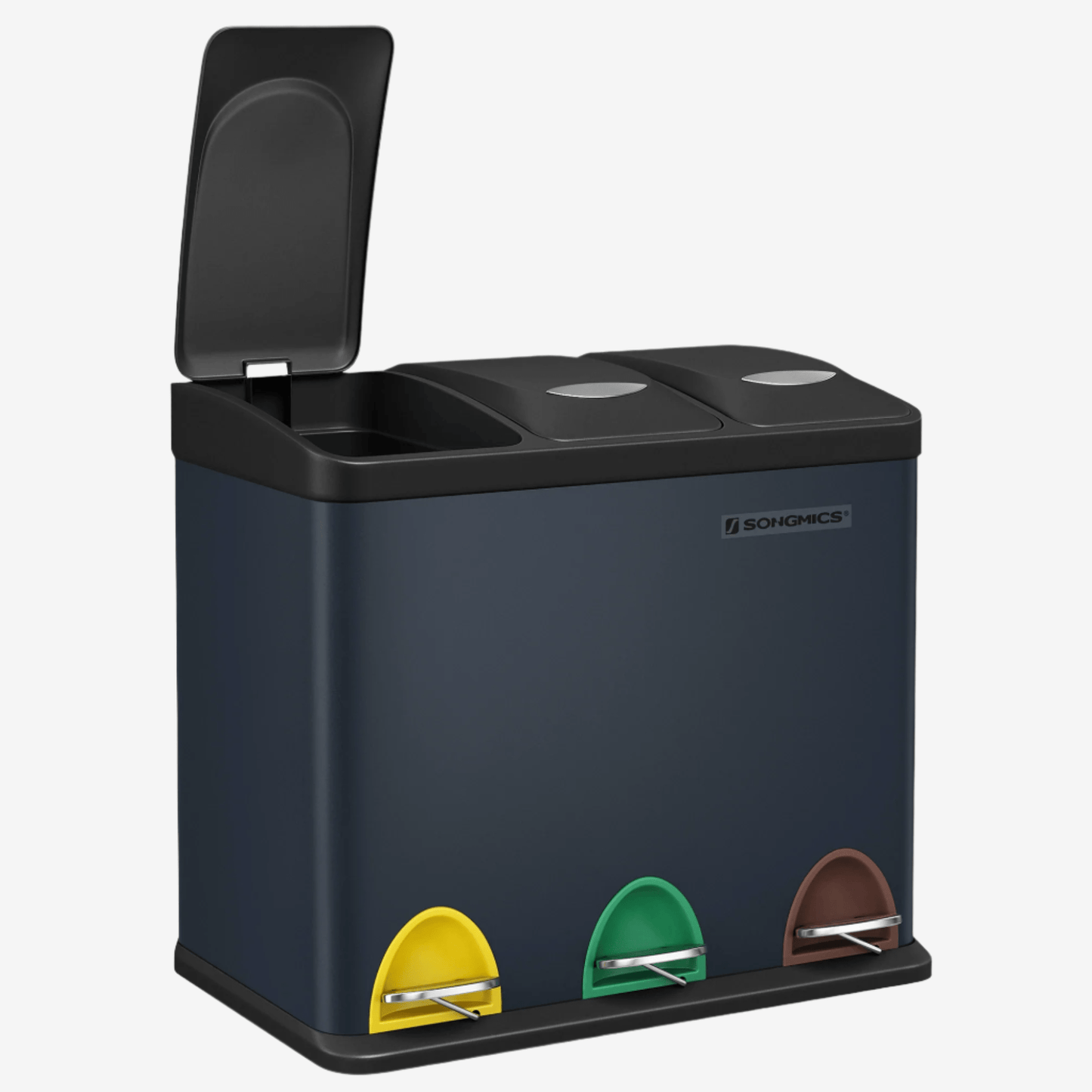 Poubelle tri selectif 3 compartiments Ordinata | Poubellisima Gris anthracite / 3x8L