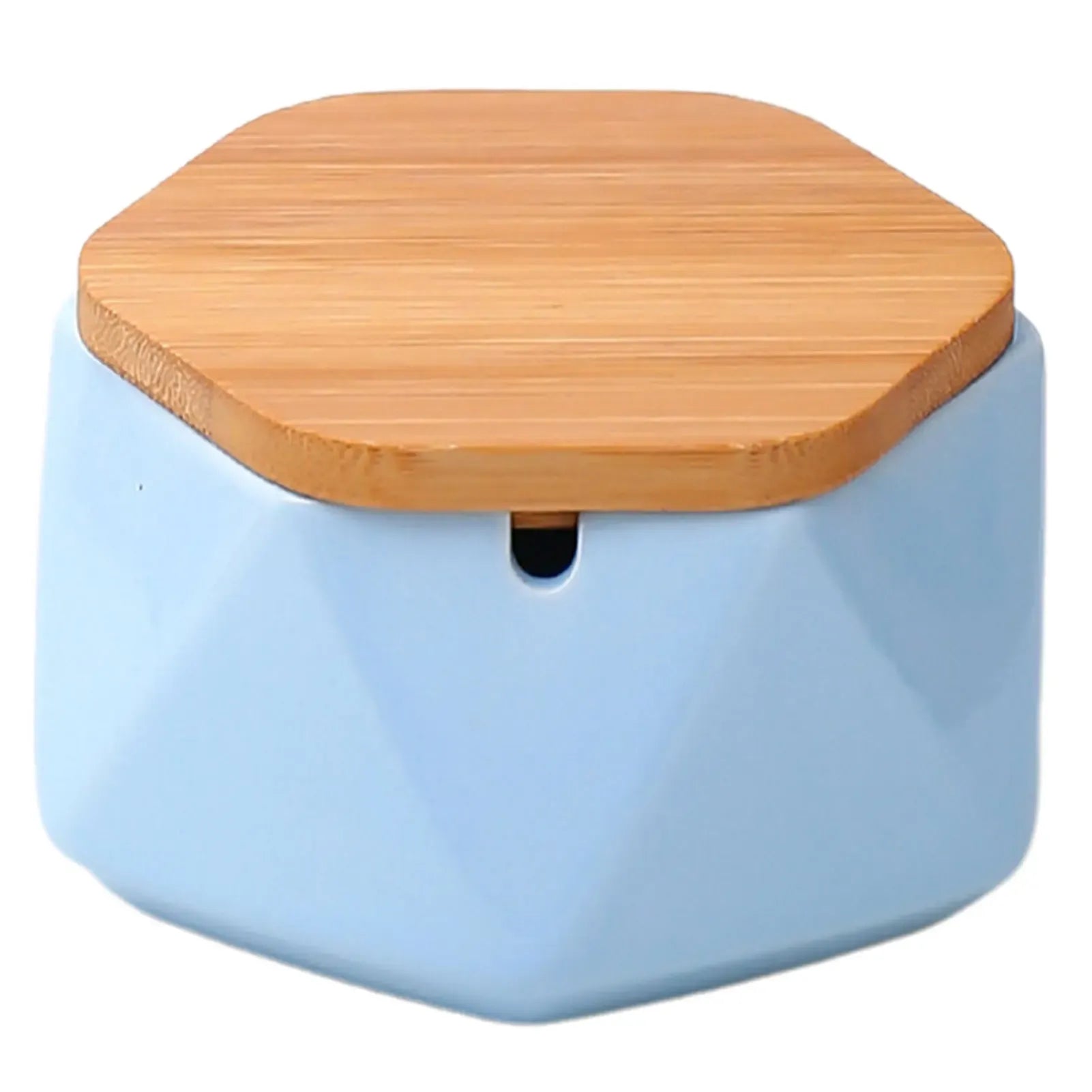 Cendrier design avec couvercle bambou Léna | Poubellissima Bleu Ciel