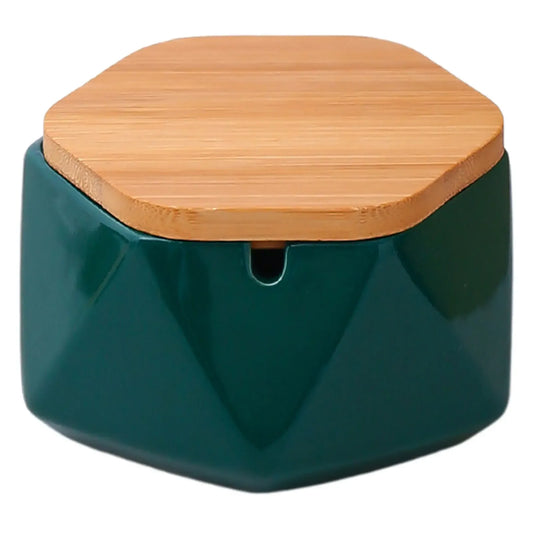 Cendrier design avec couvercle bambou Léna | Poubellissima Vert