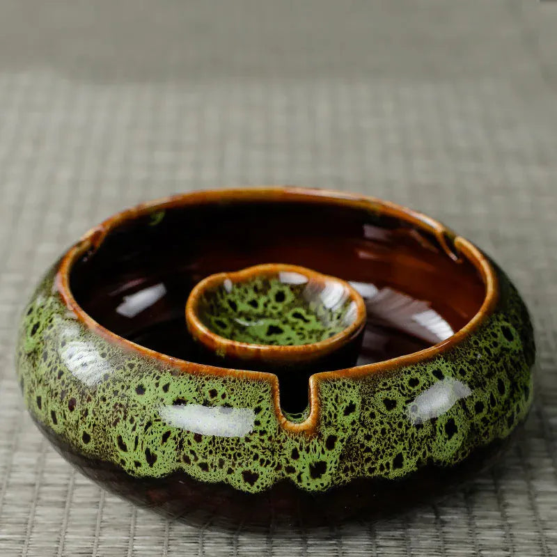 Cendrier marocain ouvert Lina Vert