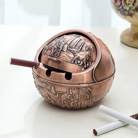 Cendrier mÃ©tal Ã  couvercle <br> Lanka Honggu