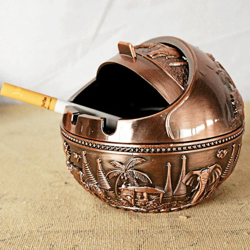 Cendrier mÃ©tal Ã  couvercle <br> Lanka Honggu