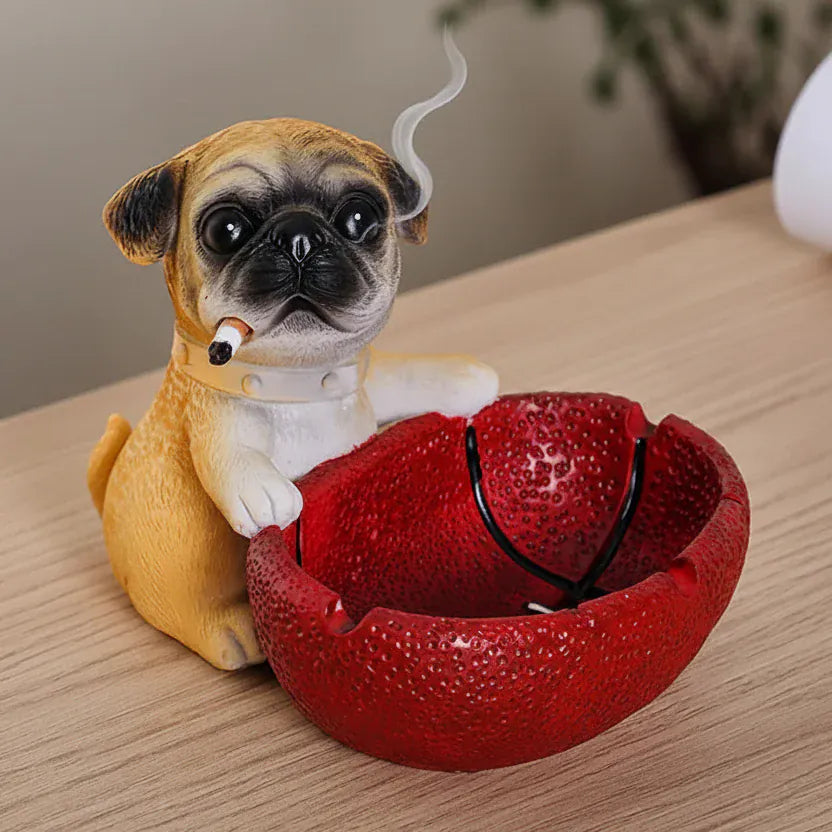 Cendrier original intérieur Puppy | Poubellissima Rouge-Clair