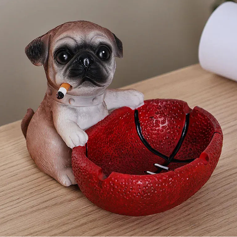 Cendrier original intérieur Puppy | Poubellissima Rouge-Foncé