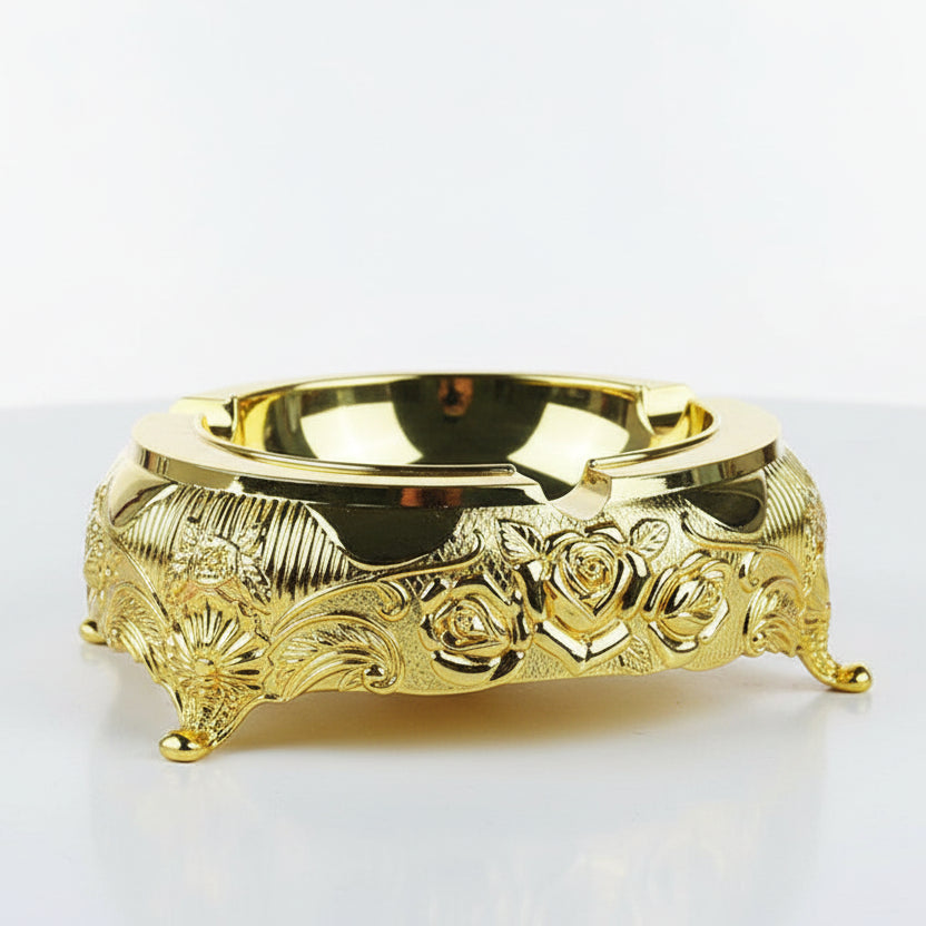 European Metal Ashtray Ornaments High-end Give Gifts Gold Silver Living Room Tea Table Hotel Ashtrays Desktop Ornaments A1 --11x4cm