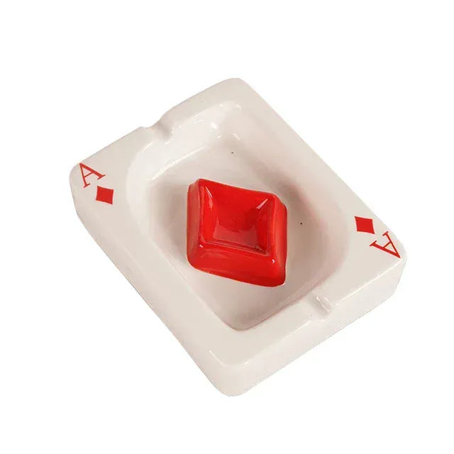 European Poker Ashtray Red Heart A Creative Porcelain Ashtray Fashion Trend Household Merchandises Desk Cleaning Household Items red2