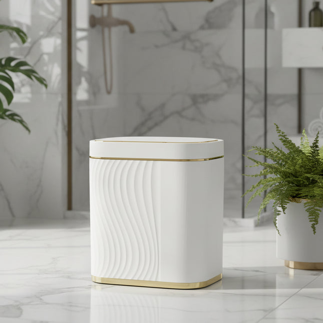 Intelligent Sensing Garbage Can Household Light Luxury Automatic Toilet Toilet Narrow Slit with Cover Electric Garbage Basket