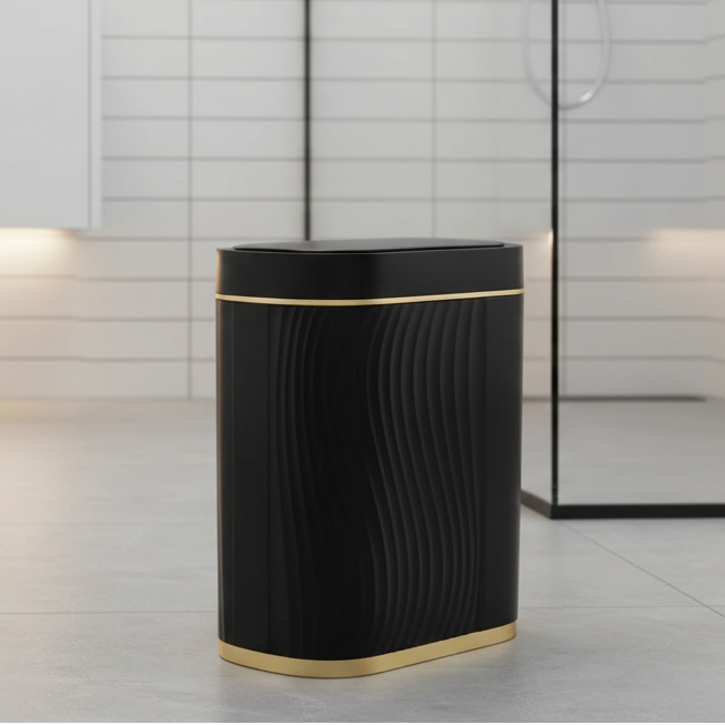 Intelligent Sensing Garbage Can Household Light Luxury Automatic Toilet Toilet Narrow Slit with Cover Electric Garbage Basket