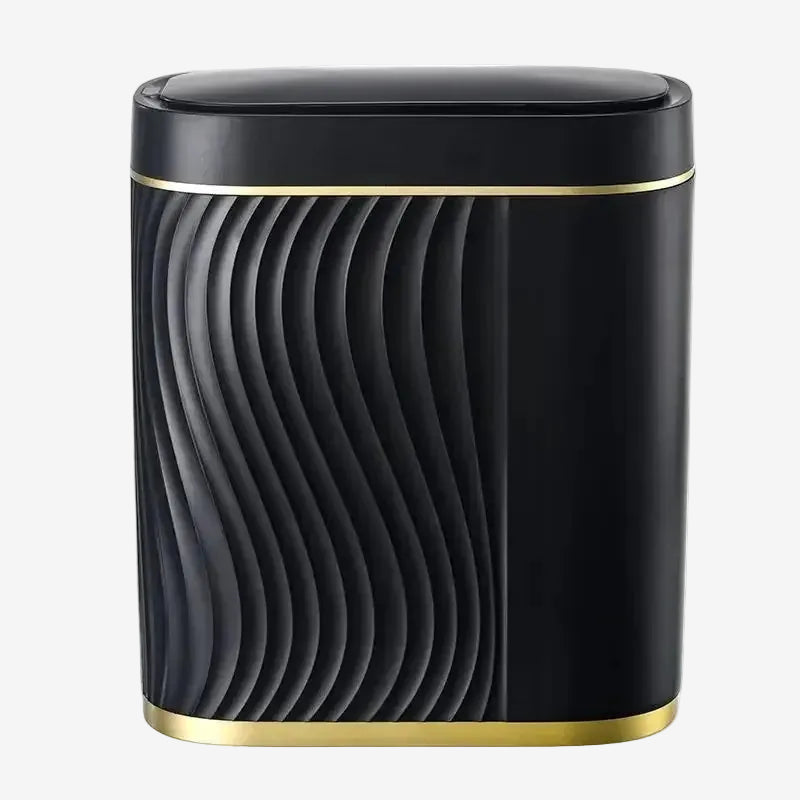 Intelligent Sensing Garbage Can Household Light Luxury Automatic Toilet Toilet Narrow Slit with Cover Electric Garbage Basket black gold