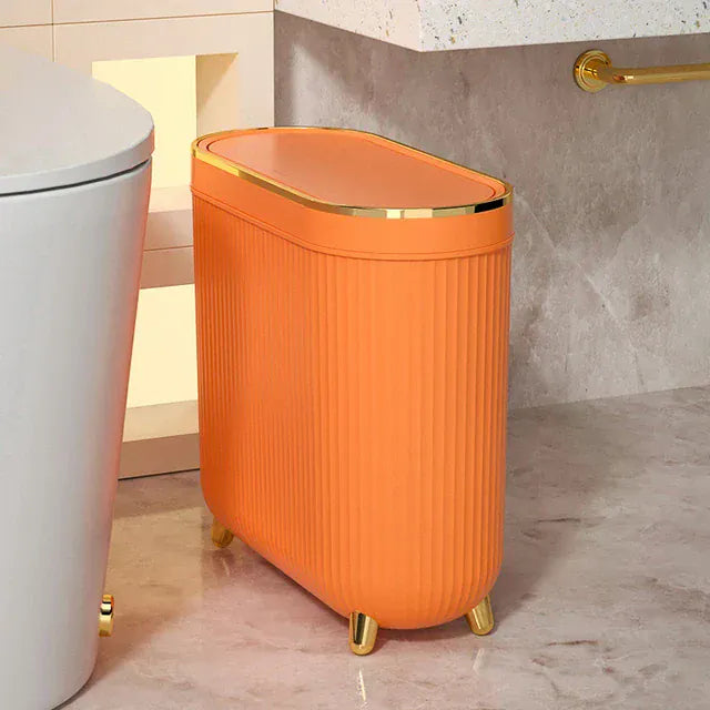 Luxury Large Capacity Trash Can Gold Luxury Trash Can High push Plastic Kitchen Trash Can with Lid Bathroom Trash Can With lid 1 / China Mainland