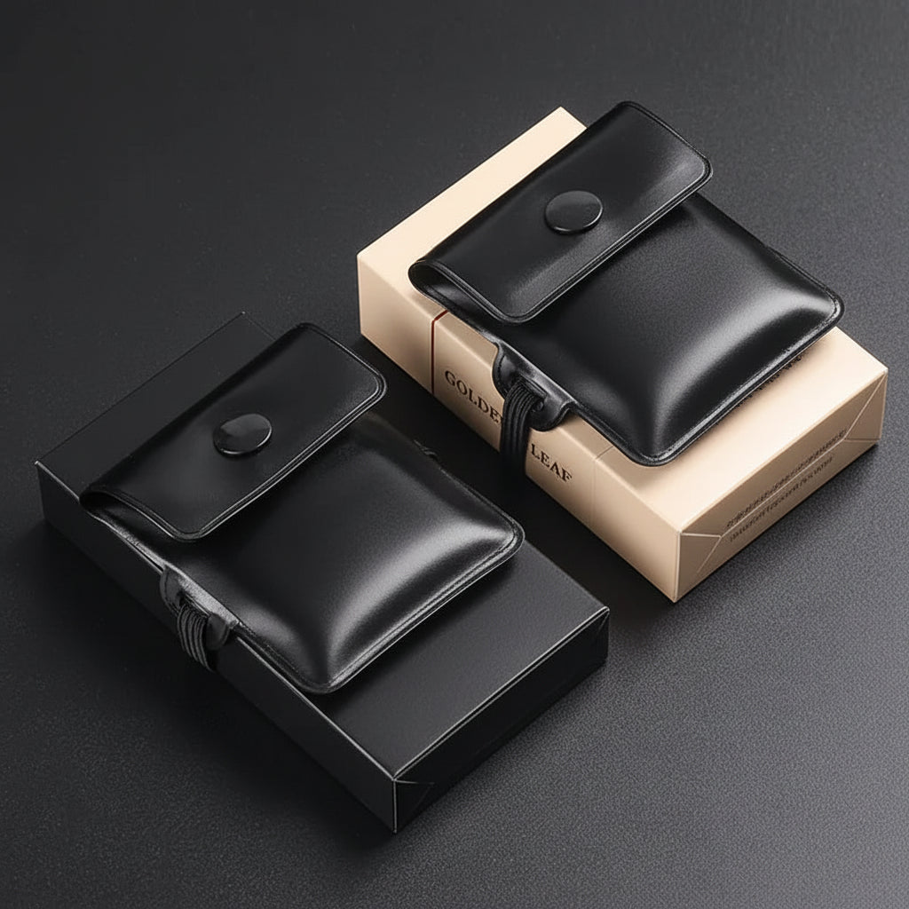 Mini Pocket Ashtray Potable Storage Bag Tied with Cigarette Case Outdoor Smoking Cigarette Cigar Travel Fireproof with Elastic black