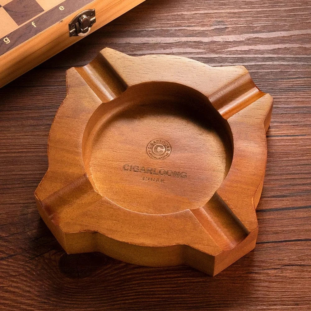 New Solid Wood Cigar Ashtray Multiple Grooves Home Portable Cigarette Extinguisher Cigar Holder Decorations CLG-23HX1