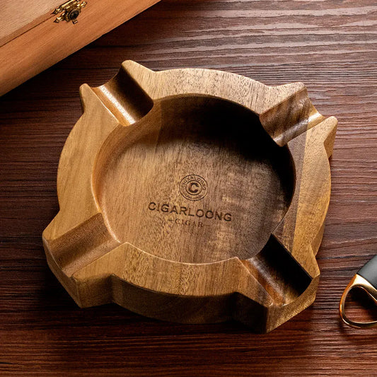 New Solid Wood Cigar Ashtray Multiple Grooves Home Portable Cigarette Extinguisher Cigar Holder Decorations CLG-23HX1