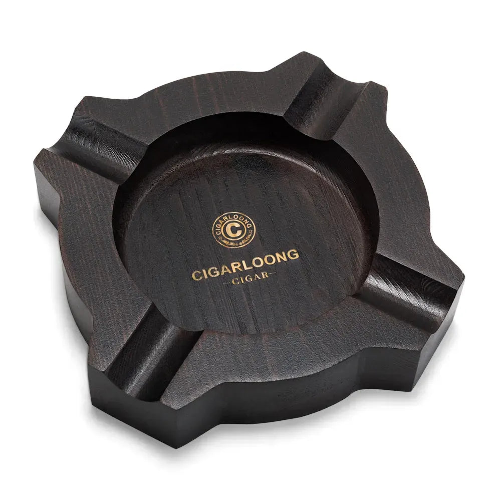 New Solid Wood Cigar Ashtray Multiple Grooves Home Portable Cigarette Extinguisher Cigar Holder Decorations CLG-23HX1 black