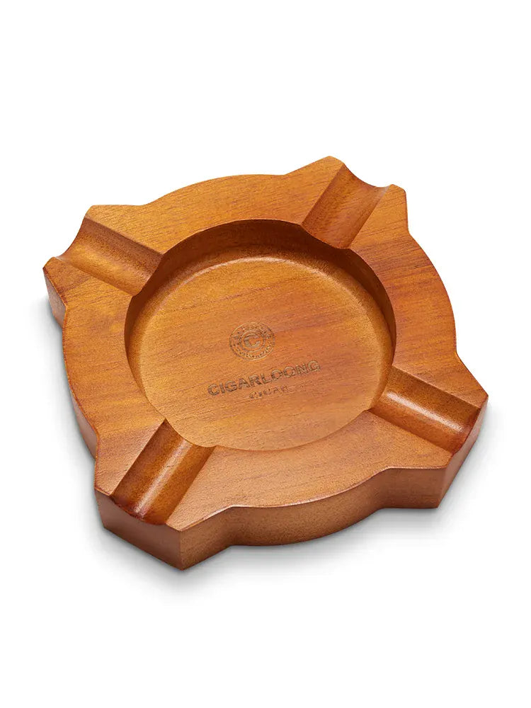 New Solid Wood Cigar Ashtray Multiple Grooves Home Portable Cigarette Extinguisher Cigar Holder Decorations CLG-23HX1 Orange