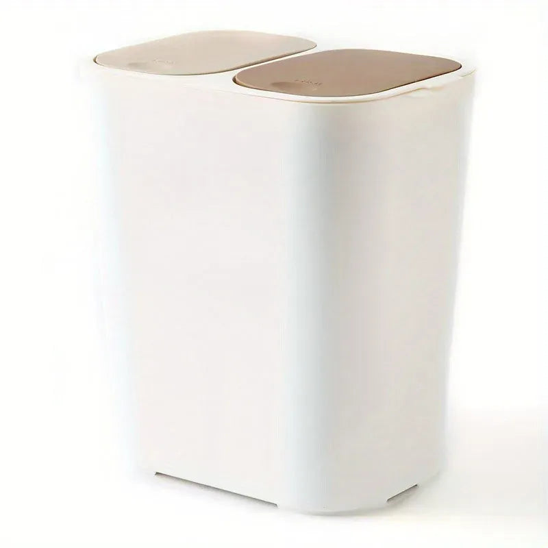 Petite poubelle double Perla | Poubellissima Blanc / 10L