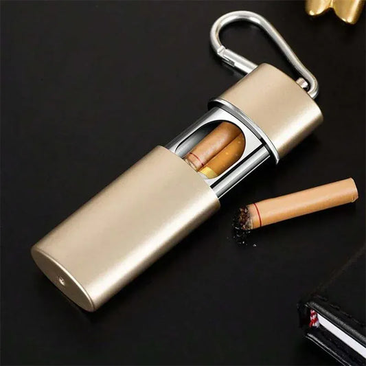 Portable Pocket Ashtray with Keychain Fireproof Metal Ashtray Metal Cigar Ash Storage Organizer Outdoor Smoking Ash Holder