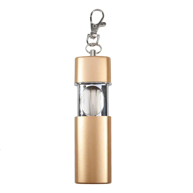 Portable Pocket Ashtray with Keychain Fireproof Metal Ashtray Metal Cigar Ash Storage Organizer Outdoor Smoking Ash Holder golden