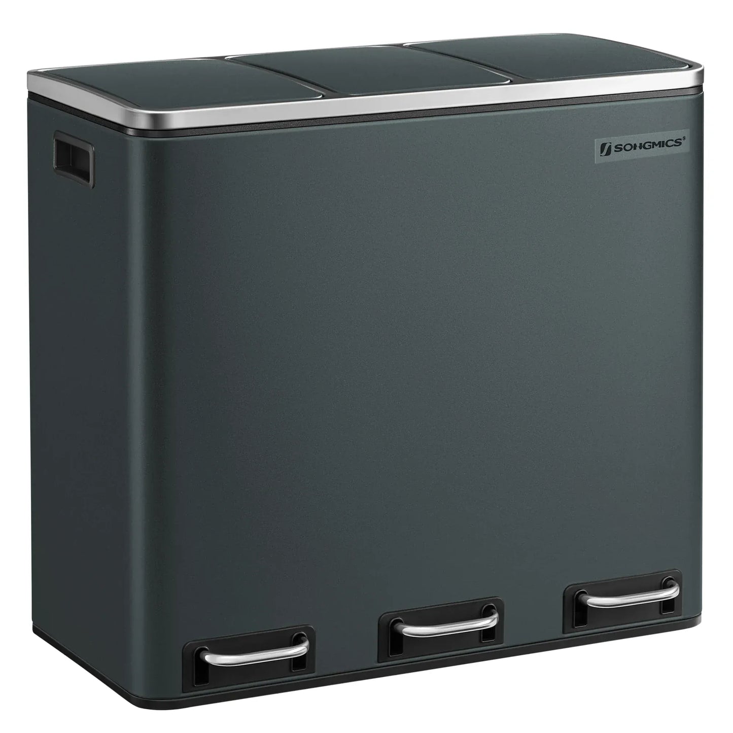 Poubelle 3 compartiments <br> Stellina Gris anthracite / france