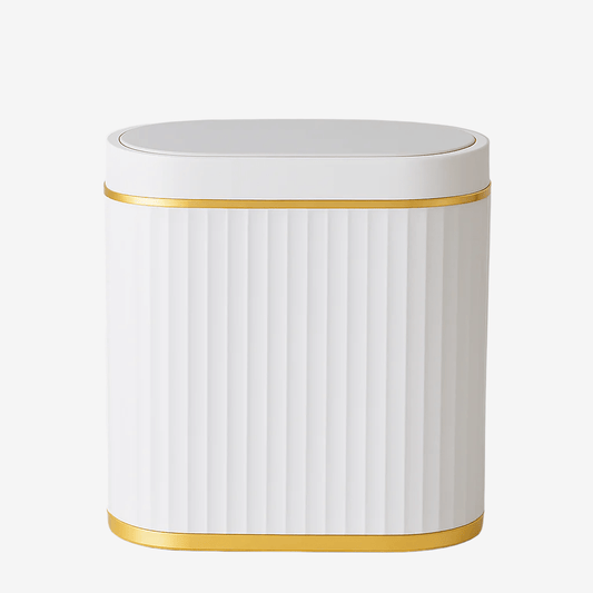 Poubelle à induction Graffiata | Poubellisima Blanc/Or / 7L
