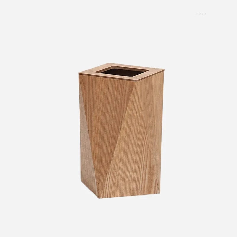 Poubelle bois créative <br> Dina Aperta Bois Clair - 21.5x21.5x40