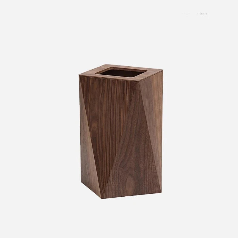 Poubelle bois créative <br> Dina Aperta Bois Foncé - 21.5x21.5x40