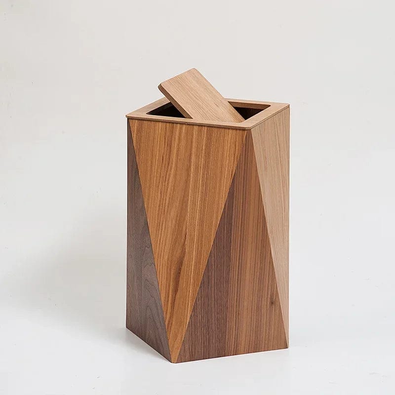 Poubelle bois créative <br> Dina Bois Medium - 21.5x21.5x40