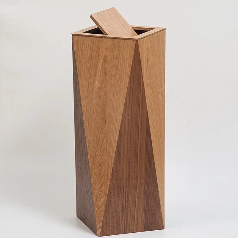 Poubelle bois créative <br> Dina Bois Medium - 21.5x21.5x60