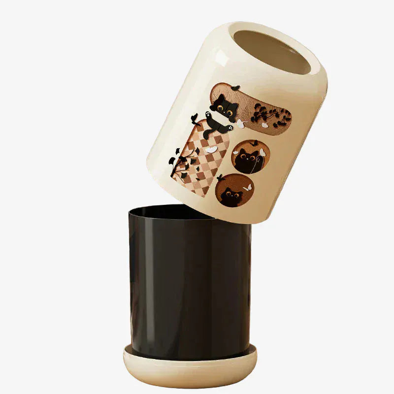 Poubelle cylindrique chat Patita | Poubellissima