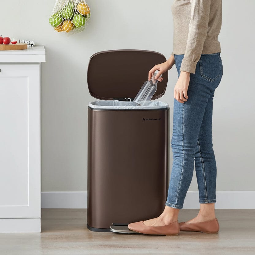 Poubelle de Cuisine 50L à pédale | Poubellissima Marron / 50L
