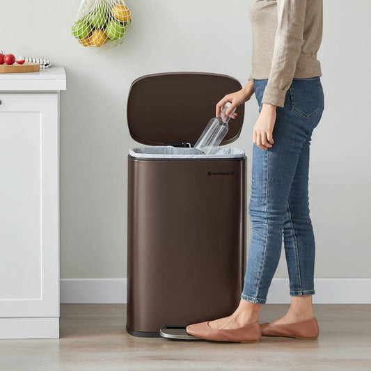 Poubelle de Cuisine 50L à pédale | Poubellissima Marron / 50L