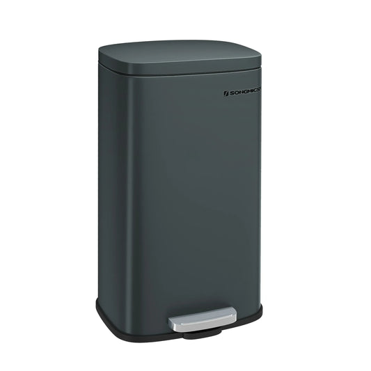 Poubelle de cuisine Ã  pÃ©dale 30L <br> Tiziana gris foncÃ© / france