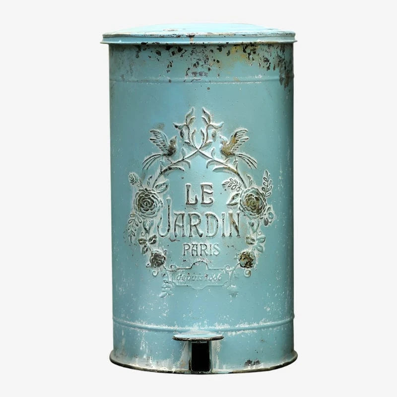 Poubelle de jardin decorative Parigi | Poubellisima Bleu / 27x27x54cm