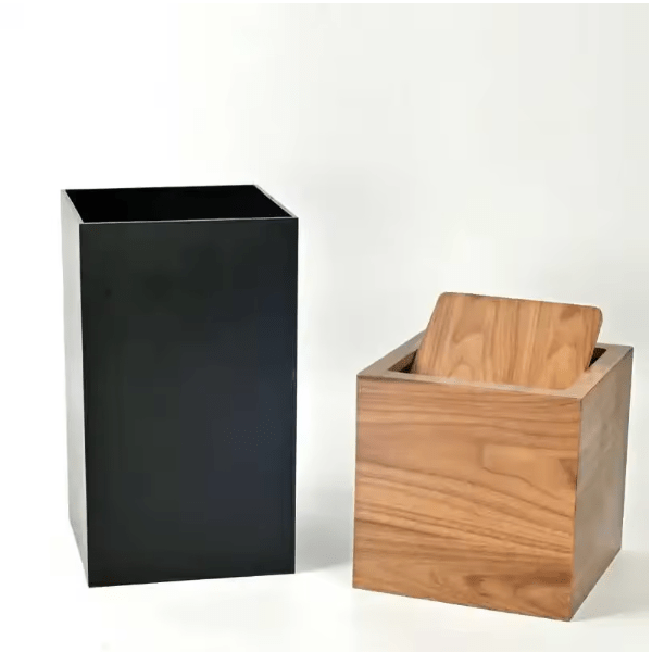 Poubelle de luxe en bois <br> Lara