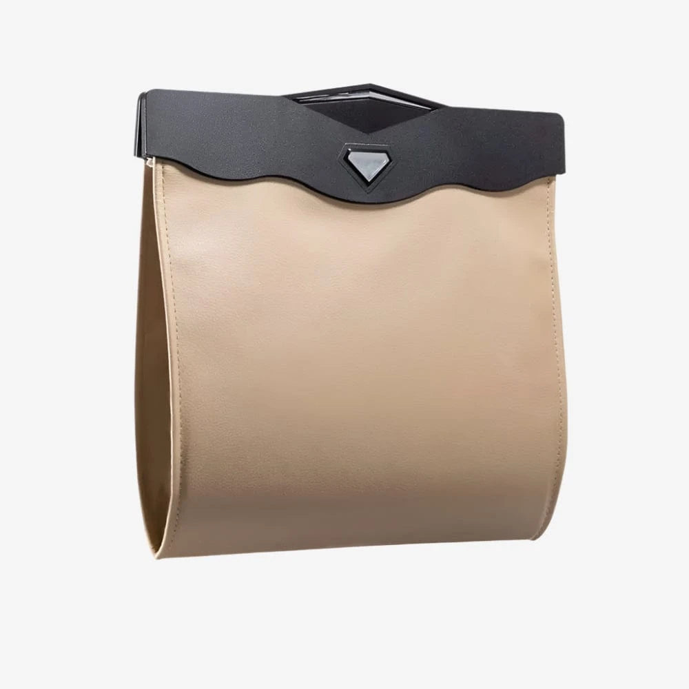 Poubelle de voiture couture Rossa | Poubellisima Beige