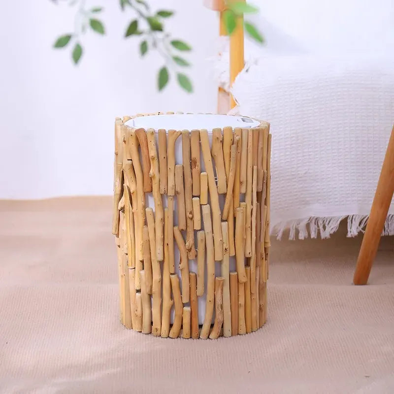 Poubelle décor bois Bali | Poubellissima