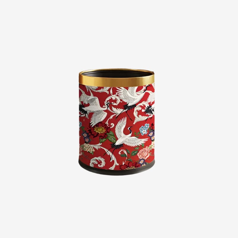 Poubelle Design Animale | Poubellissima Rouge/Or / 22.5x26cm