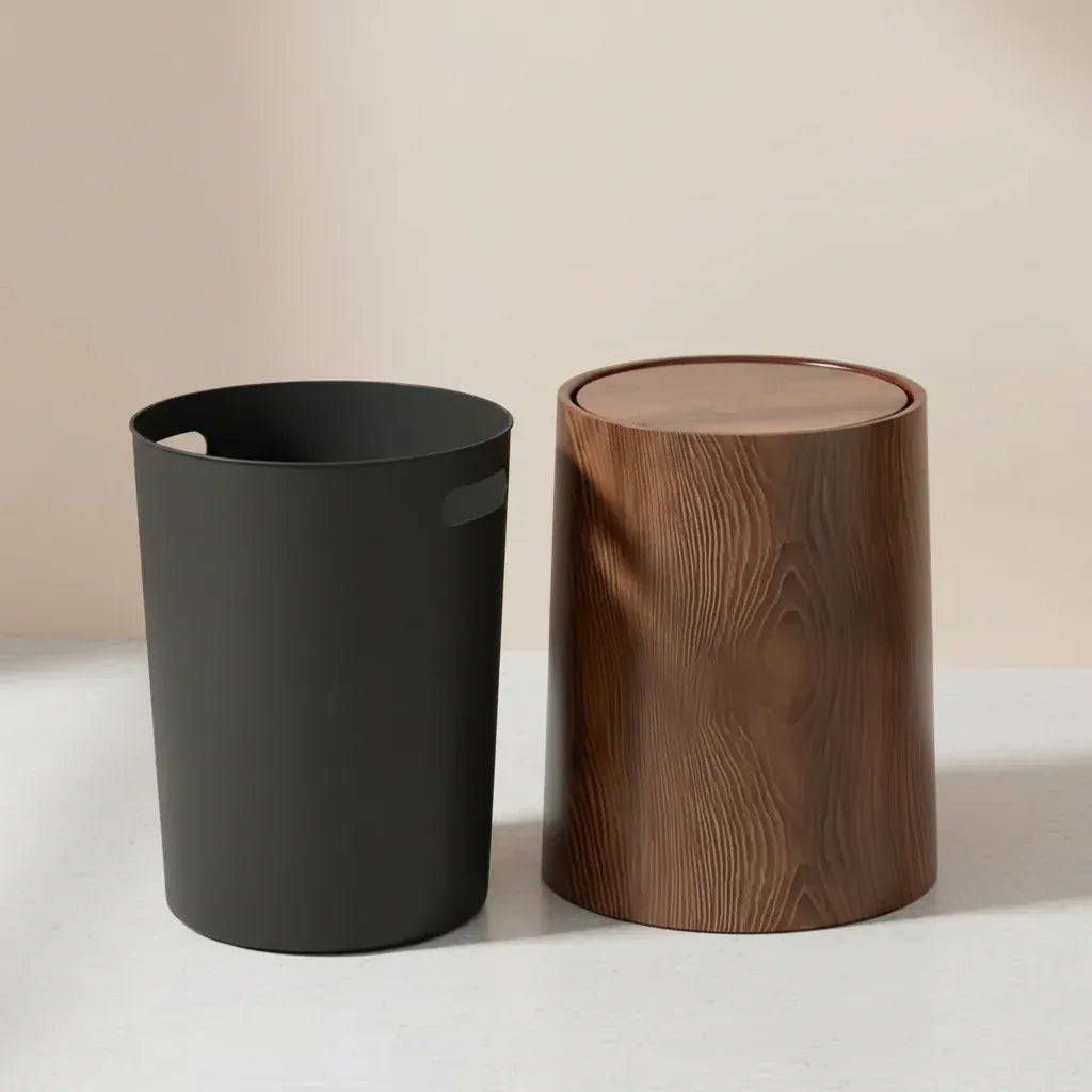 Poubelle effet bois Alba | Poubellissima