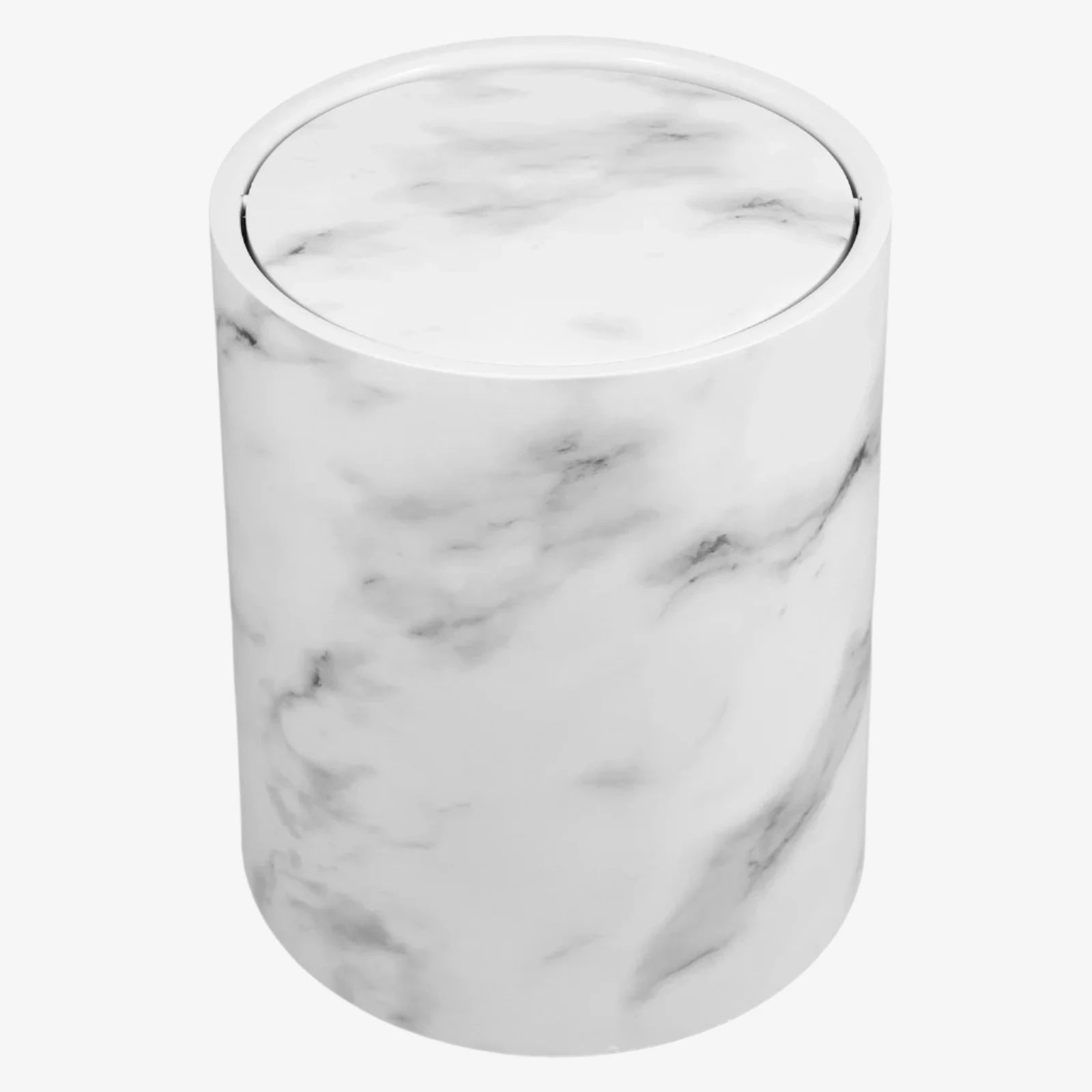 Poubelle effet marbre avec couvercle Diana | Poubellisima Blanc / 12L