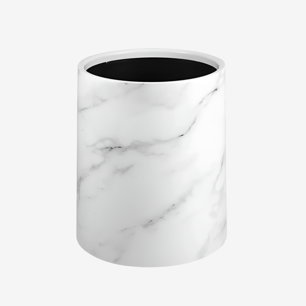 Poubelle effet marbre Claudia | Poubellissima Blanc / 8L
