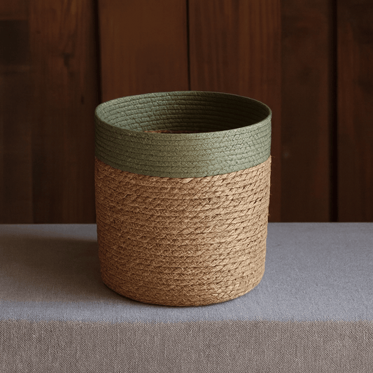 Poubelle panier tressé Paglia Grande | Poubellissima Vert