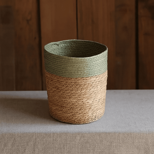 Poubelle panier tressé Paglia | Poubellissima Vert