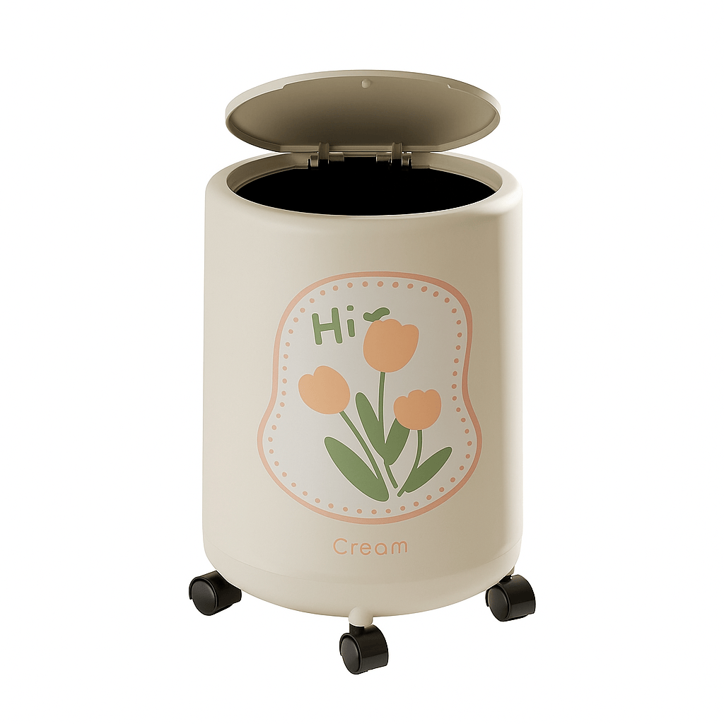 Poubelle sur roulettes Campi | Poubellissima Blanc / 15L