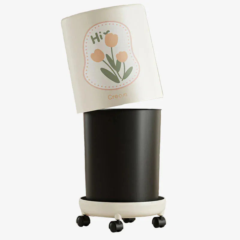 Poubelle sur roulettes Campi | Poubellissima Blanc / 15L