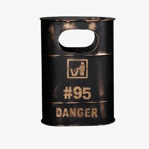 Poubelle vintage Pericolosa | Poubellissima Noir / 65x48x28cm